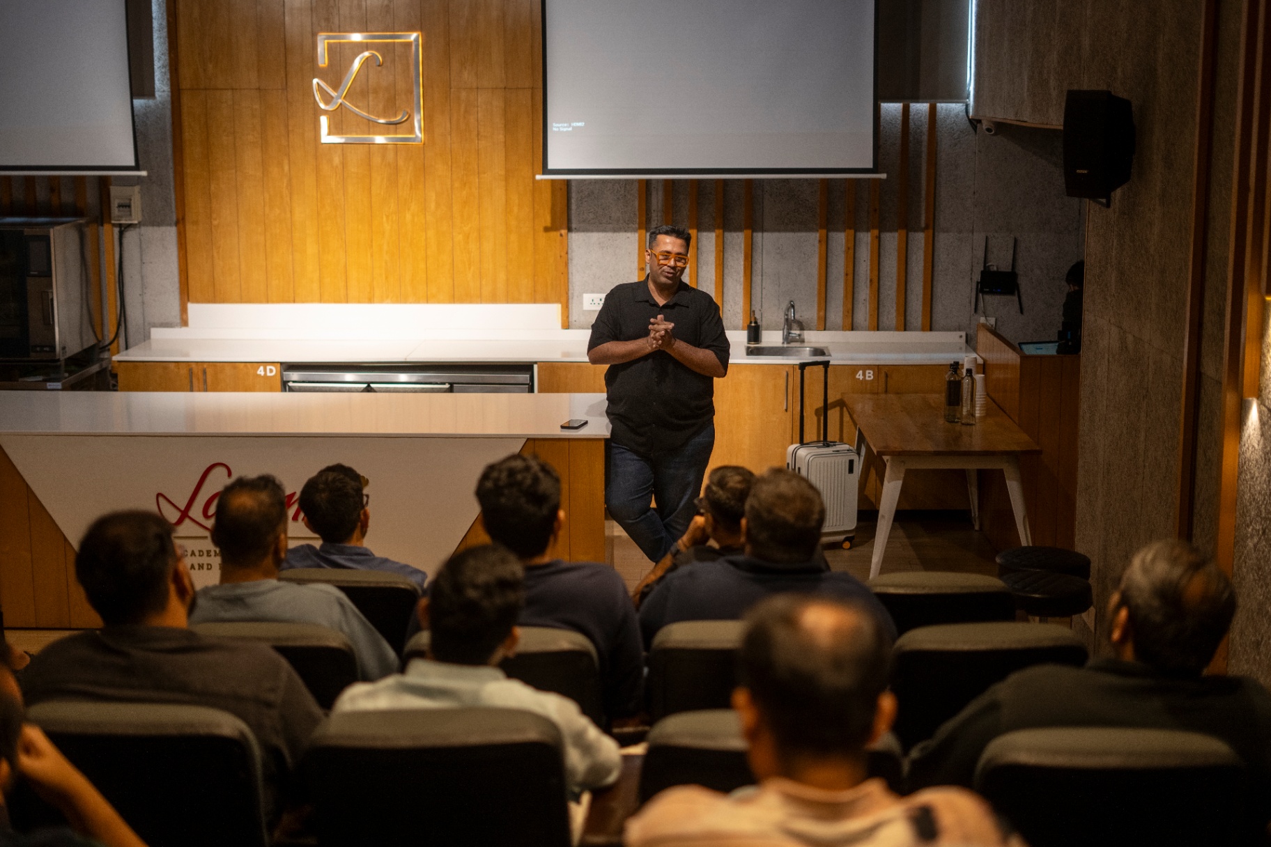Aadil opening the room in Bengaluru