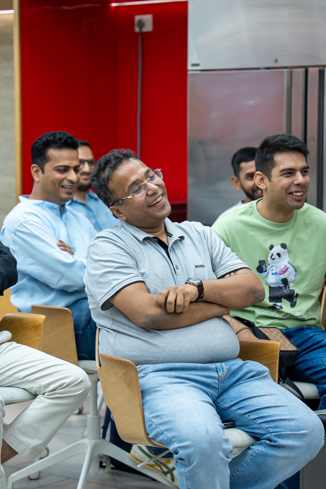 Dhimant taking questions from the room at Miles Ahead Delhi
