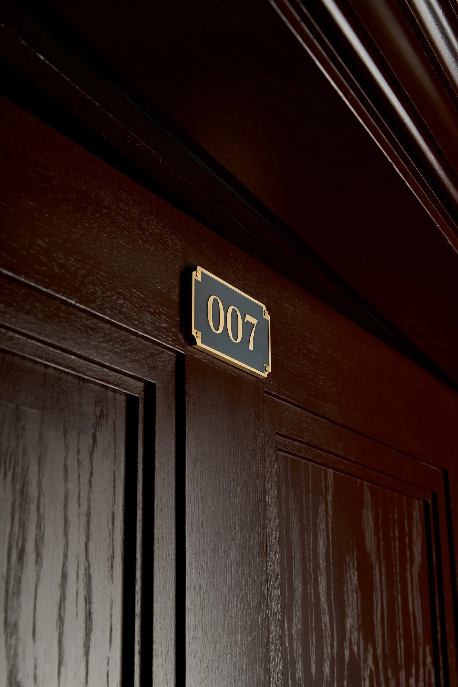 The door marked 007 at the Spy Bar, Raffles London at The OWO